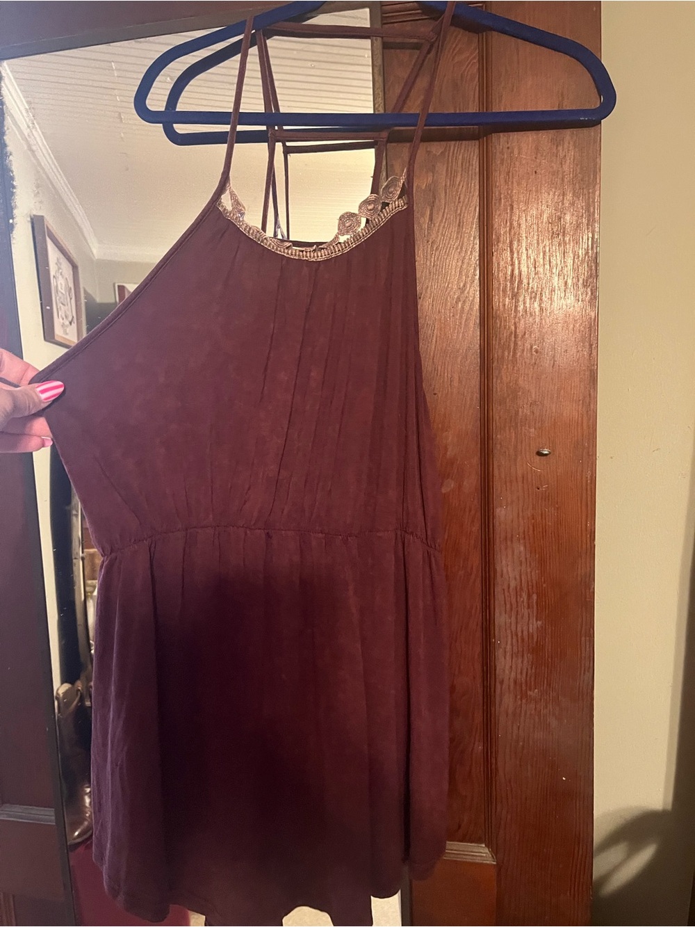 Womens Burgundy Top